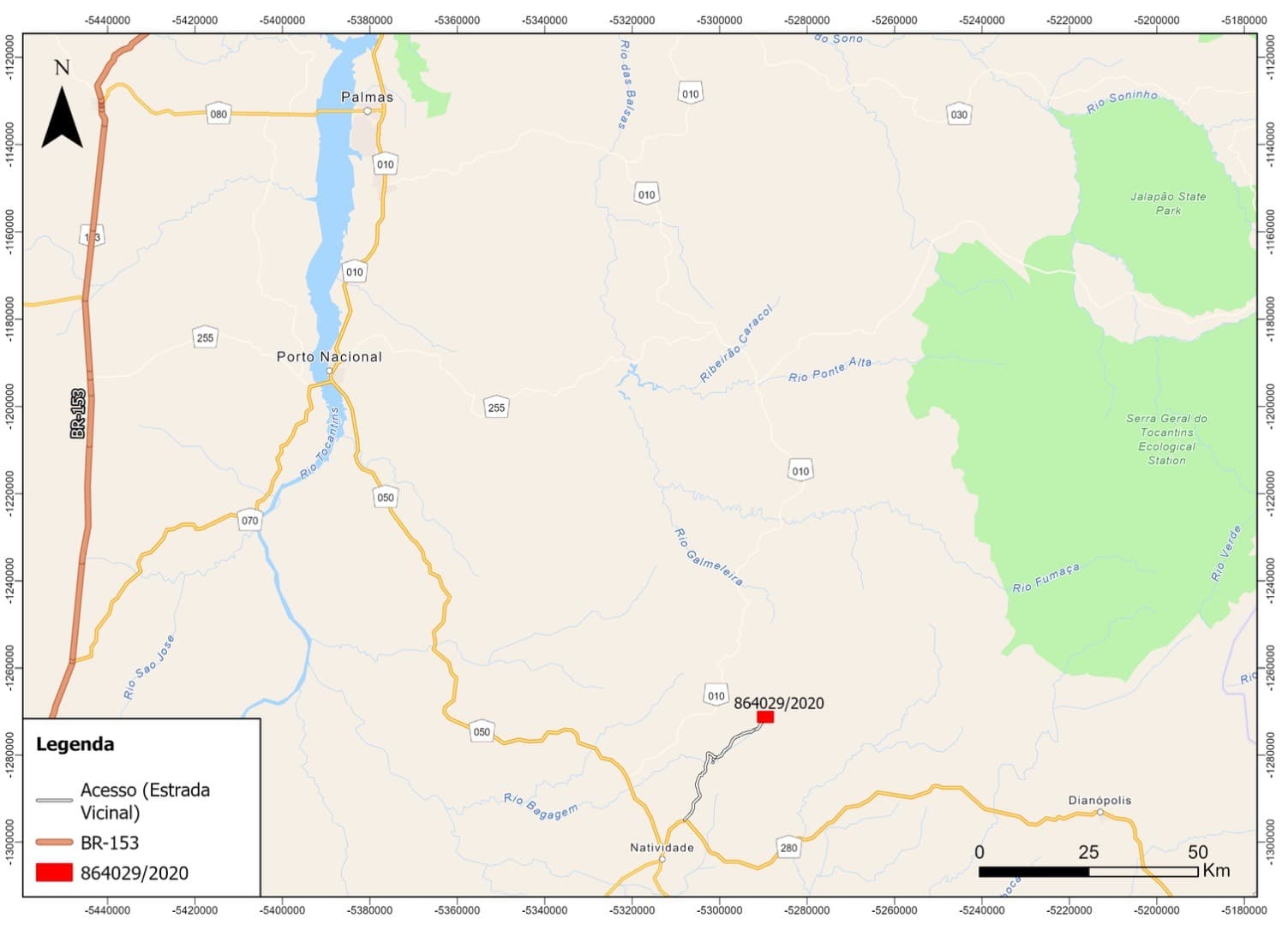 Mapa de localização e acesso de Bagaginha
