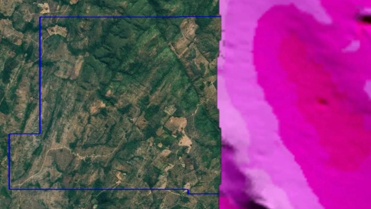 Imagem de satélite da área de pesquisa do Projeto Pindorama